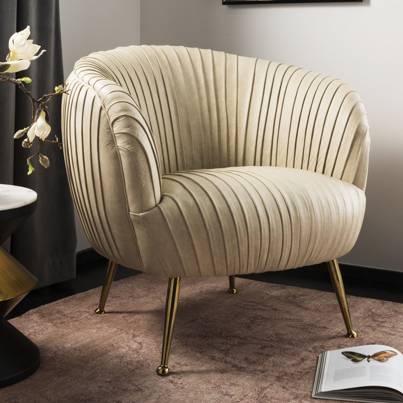 Fauteuil demi-tonneau ottillia, Crème
