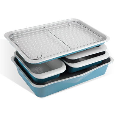 Gotham Steel 6 Piece Teal Stackable Bakeware Set