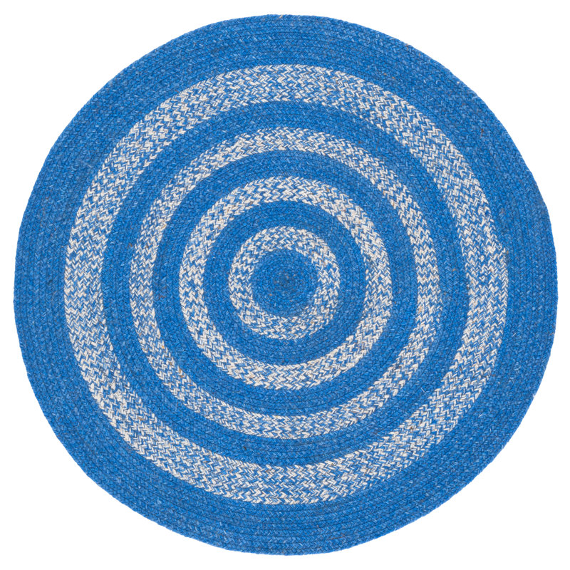 Tapis d'intérieur tressé à la main sans motif, Rond 6 pi 0 po x 6 pi 0 po