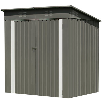 Outdoor Shed Storage Cabinet 6x4 Ft, Heavy Duty Metal Portable Utility Tool Outside Shed Garden House Waterproof With Double Lockable Doors Vents For -  Jarbalai, WY0524-H3058