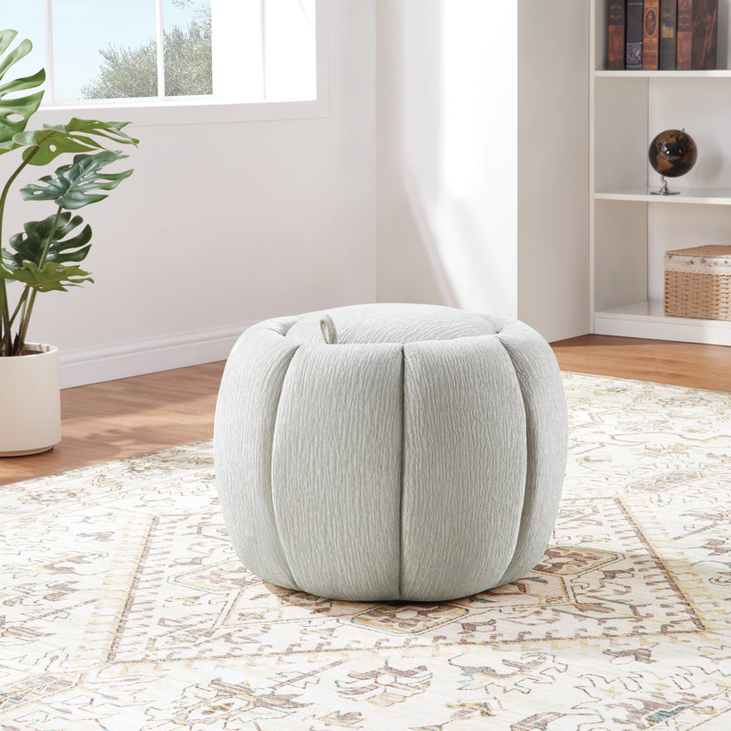 Castel Storage Ottoman, Platinum Polyester Blend