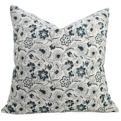 Floral Cotton Outdoor Pillow Cover