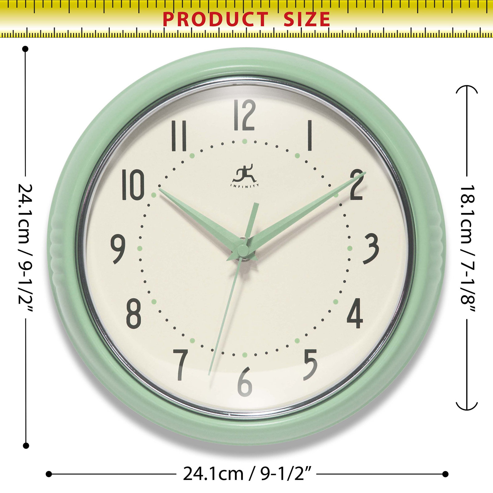 Desdra Metal Wall Clock, Small, Meadow Mist