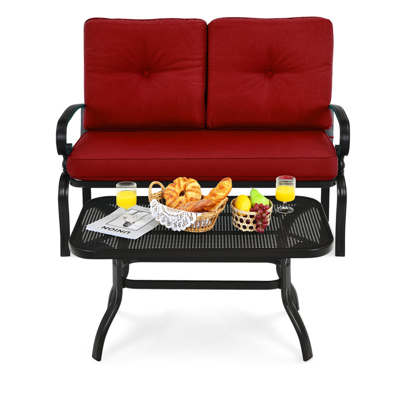 Anthonyson 2 - Person Patio Conversation Set with Cushions, Red