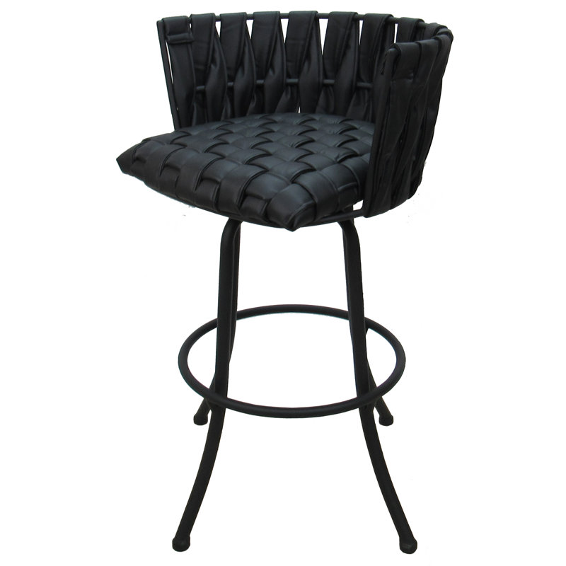 Kirbo Custom Bar Stool Set of 3 Vinyl, 3, Counter Stool (26" Seat Height), Black