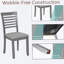 Ensemble de 4 chaises de salle à manger en bois, chaise de cuisine avec siège rembourré, chaise d'appoint rembourrée-1185880388