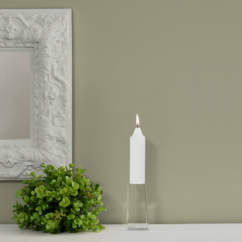 Smooth Collenette Unscented Taper Candle, White, 5" H x 1.25" W x 1.25" D