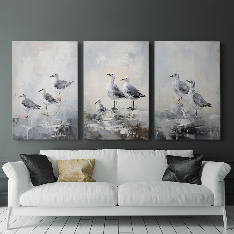 Série Sea and Shore CIV - Ensemble de toiles tendues avec châssis Premium - Prêt à être accroché