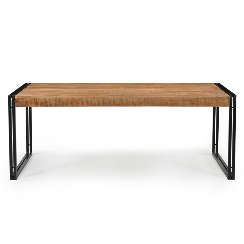 Table de salle à manger à tréteaux en bois massif Almodovar de Loon Peak, Manguier scié, H 30 po x L 71 po x l 35,5 po