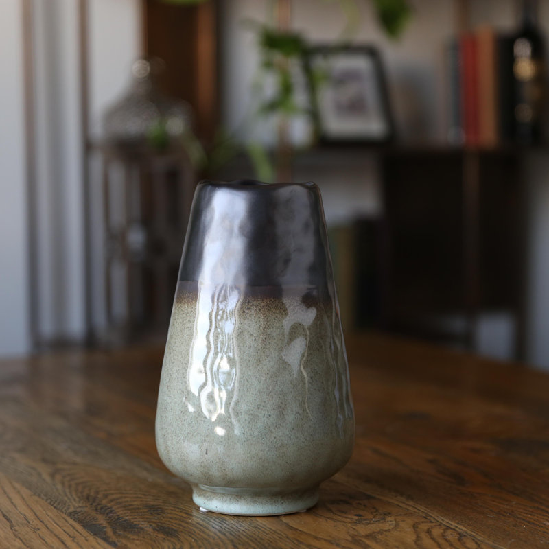 Jamorie Handmade Stoneware Table Vase, 7.5" H x 5.25" W x 5.25" D