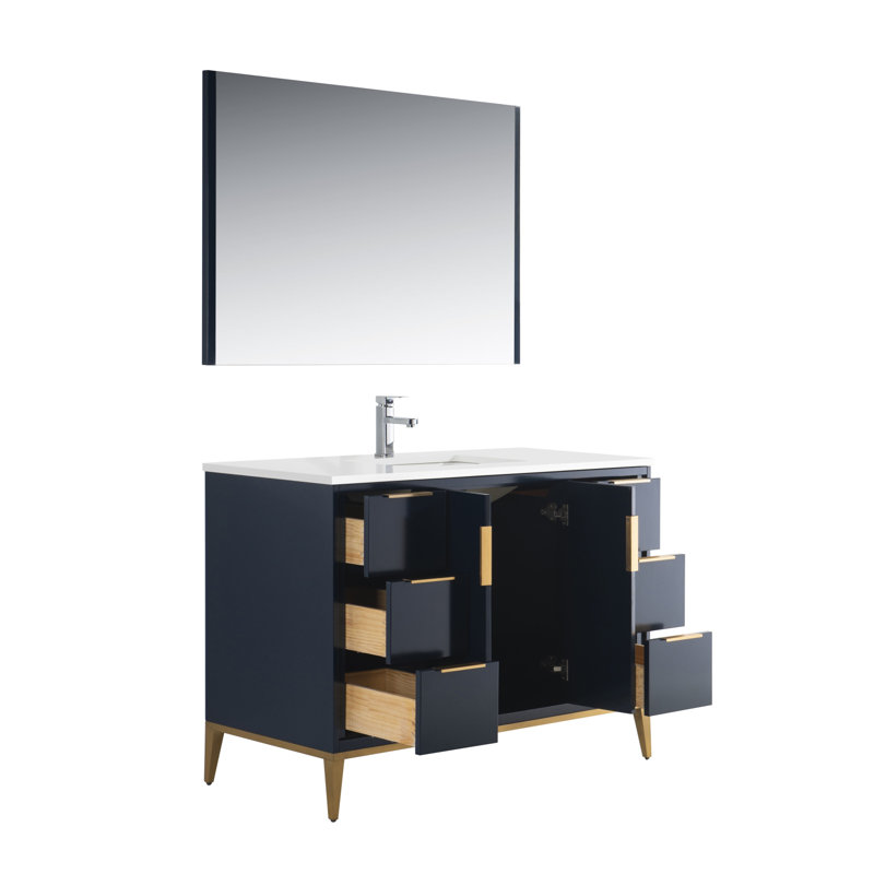 Ensemble de meuble-lavabo simple 48 po Brooksby, Bleu