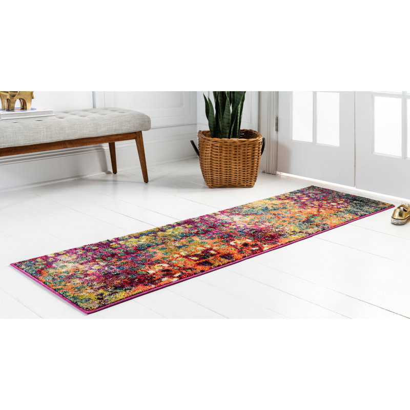 Corlenzo Washable Abstract Indoor Rug, Runner 2'7" x 19'8"