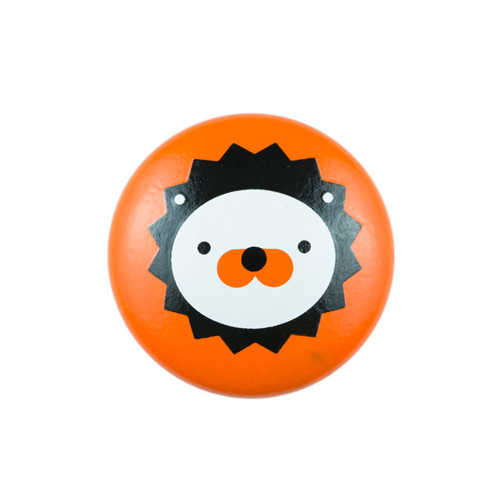 Hand Painted 1 1/2" Orange Lion Knob