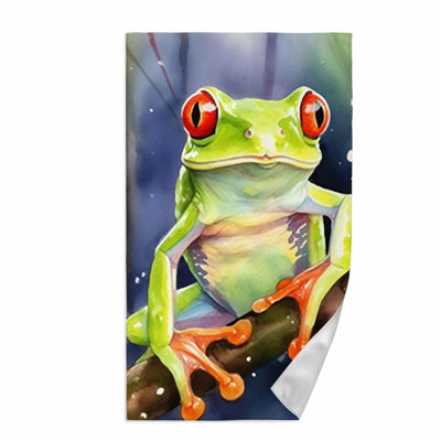 Froggy Fun Soft Absorbent Kitchen Dish Towel - Colorful, Decorative, Multipurpose for Home, Bathroom, Hotel, Gym, and Spa - 15x27 Inches