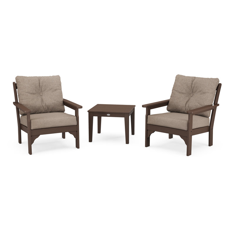 Vineyard 3-Piece Deep Seating Set, Mahogany, Spiced Brown Revolution®