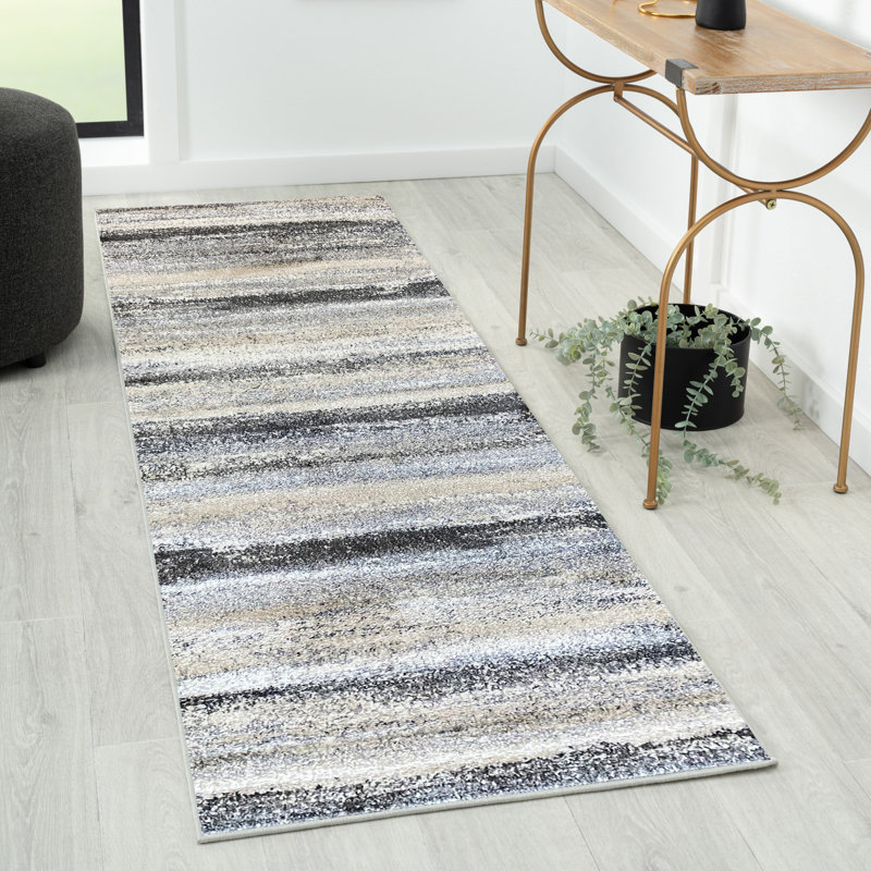 Tapis gris / beige Ellensburg, Tapis de couloir de 2 pi x 7 pi