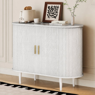 39'' Sideboard Storage Cabinet  with Sliding Tambour Doors & Adjustable Shelves