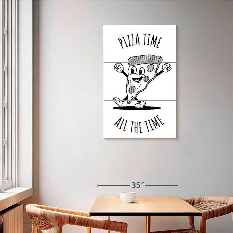 Yarlin Pizza Time White, 57" H x 36" W