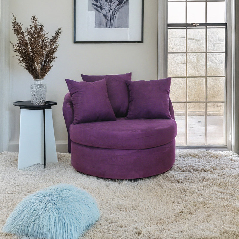 Fauteuil d'appoint Daverio, Tissu mauve
