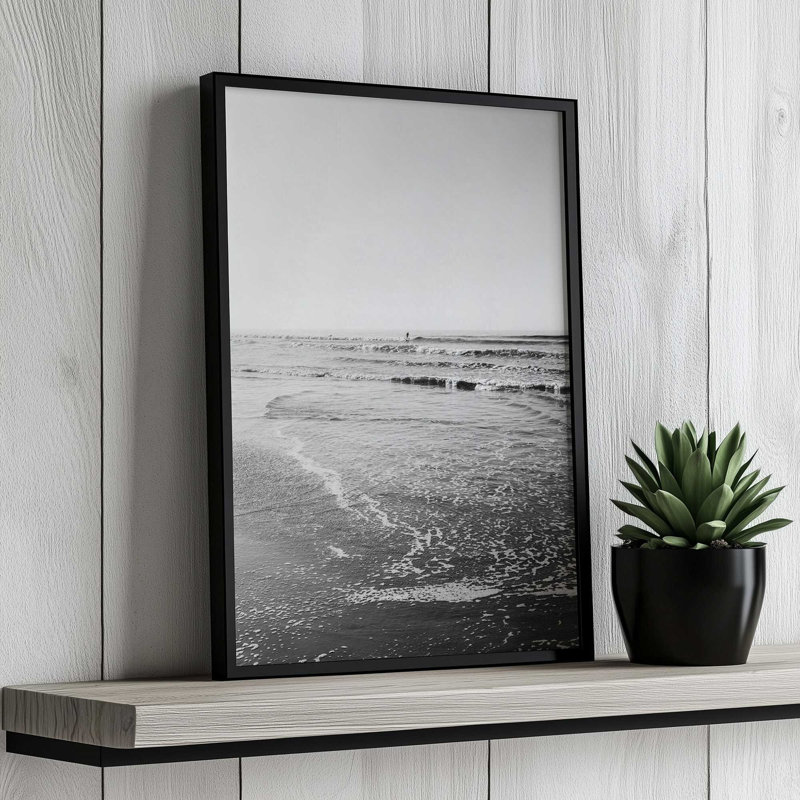 Surfing monochrome par Garima Dhawan, reproduction d'art sur toile, Noir, H 16 po x l 12 po
