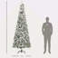 Arbre de Noël artificiel enneigé 9 pi avec des branches de pin réalistes, pommes de pin, baies rouges, ouverture automatique