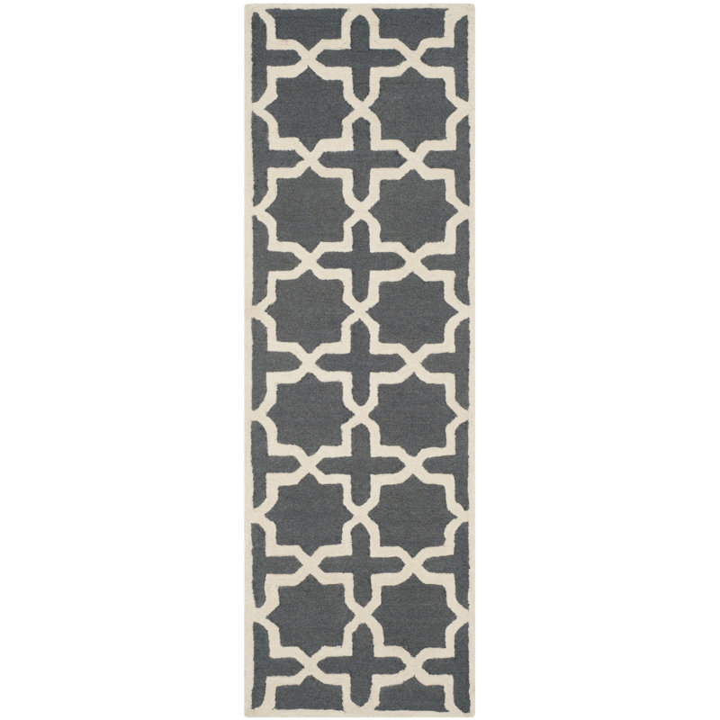 Igna Hand Tufted Wool Geometric Rug, Runner 2'6" x 6'