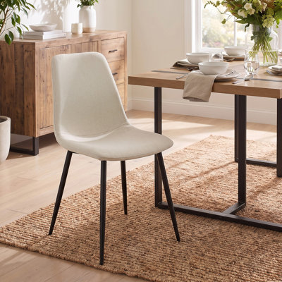 Asparas 59" D 6-Person Rectangular Dining Set with Upholstered Chairs
