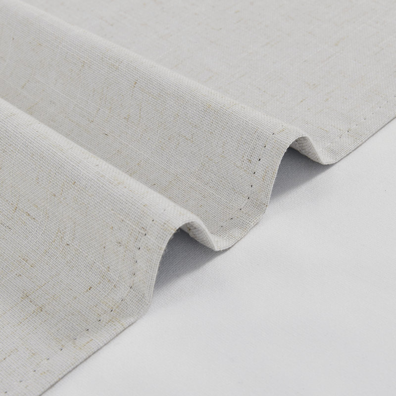 Leming 100% Waterproof and Blackout Solid Color Polyester Linen Textured Grommets Curtains Panel(Set of 2), Ivory