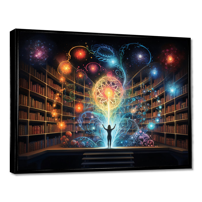 Déverrouillage de la bibliothèque cosmique «Connaissances», art mural de la sagesse, salon, H 12 po x l 20 po x P 1 po