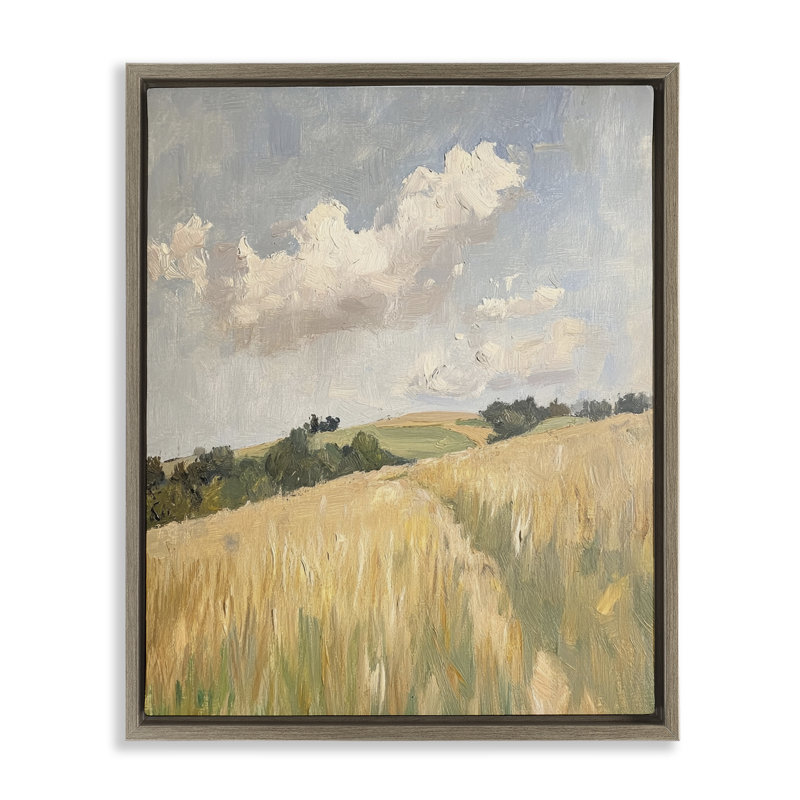Cadre flottant Walked Through Wheat, design par Petal Prints Design, Cadre flottant orme Montalcino, H 21 po x l 17 po