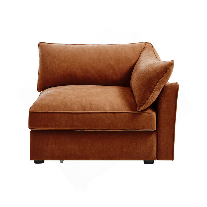 Sofa RSF Velvet-Orange, Right Hand Facing