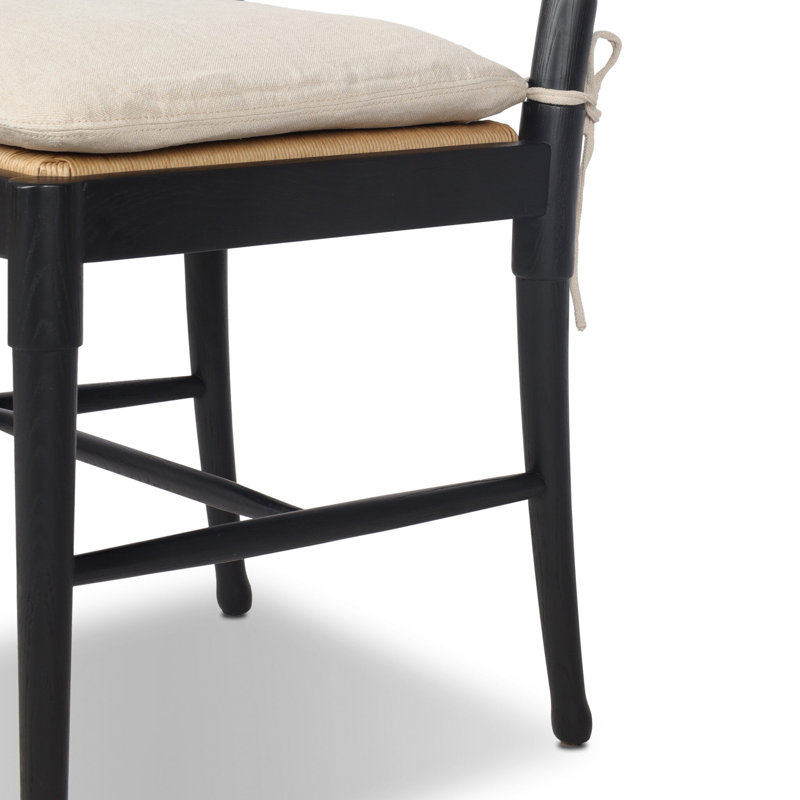 Fayth Dining Chair with Cushion, Dune Linen, Stained Black Ash