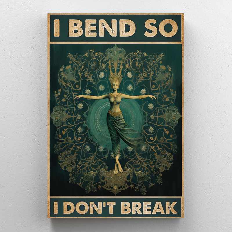 Impression sur toile Koerick Yoga I Bend So I Dont Break On, H 14 po x l 11 po x P 1,25 po