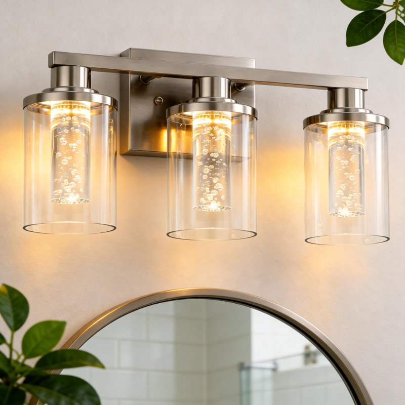 3-Light Dimmable LED Vanity Light With Remote Control