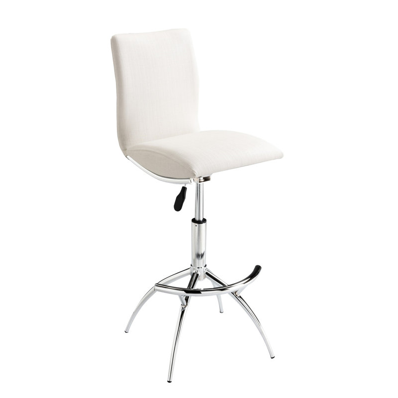 De 2 chaises de bar modernes, siège à texture blanc doux, structure, hauteur réglable, tabouret contemporain en mousse facile à nettoyer (2), avec texture, support en métal, confort