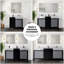 Meuble-lavabo noir et gris 36 po X P 22 po D, plateau en marbre gris château et Miroir