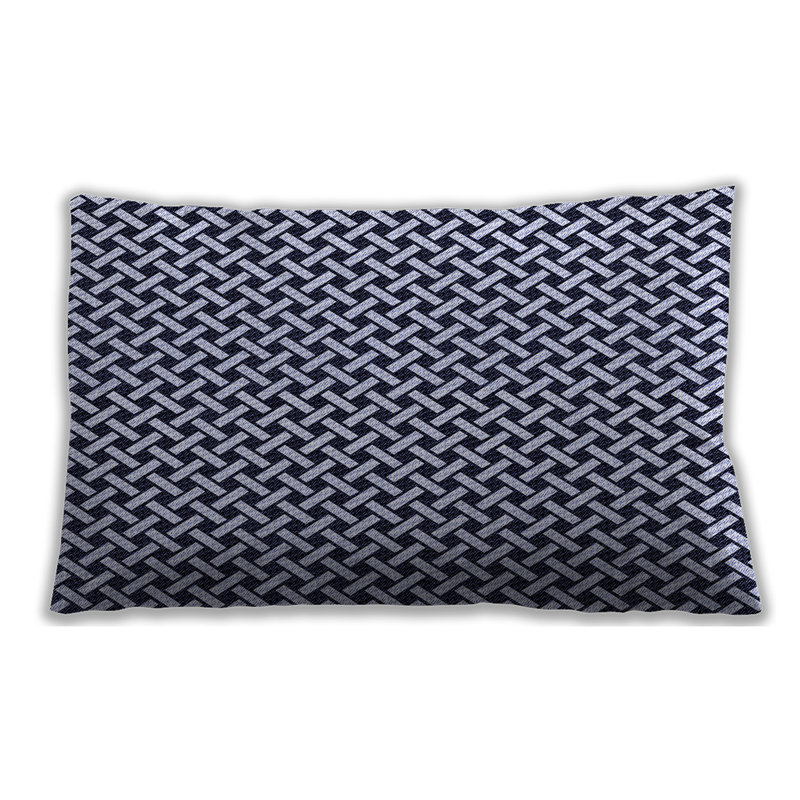 Coussin à motifs 518, Microsuède, Bleu