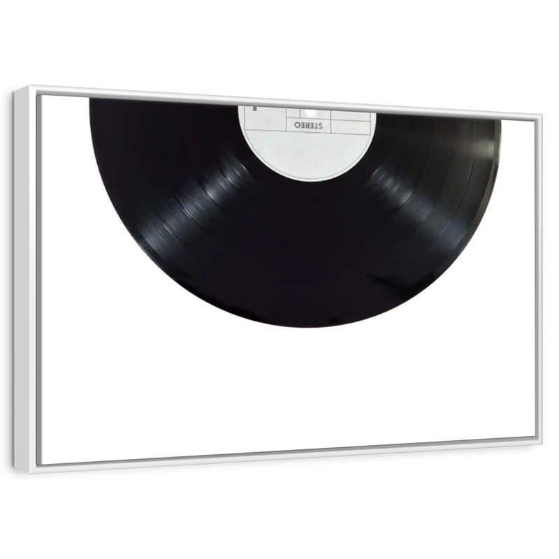 Disque vinyle, 46 po x 31 po, Cadre flottant blanc