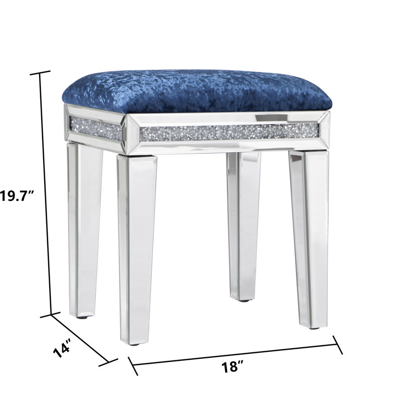 Chaise de coiffeuse Mikayil, Bleu