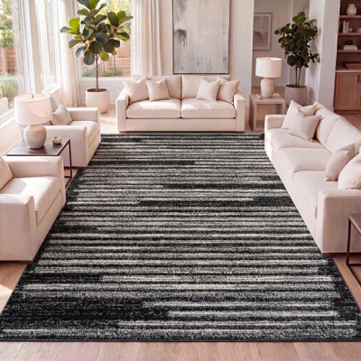 Tapis noir / crème Mahit