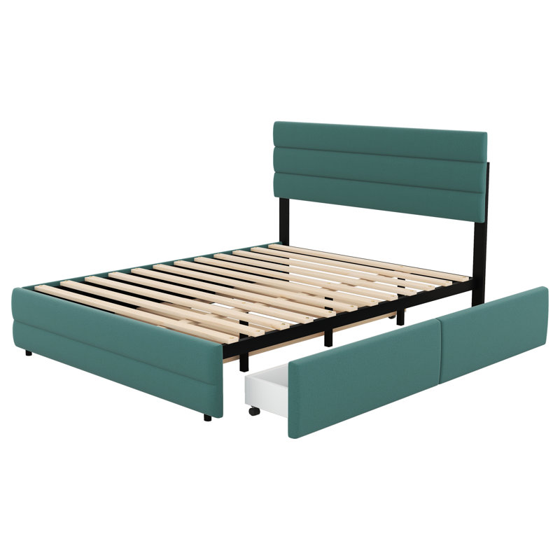 Alliette Upholstered Storage Bed, Green