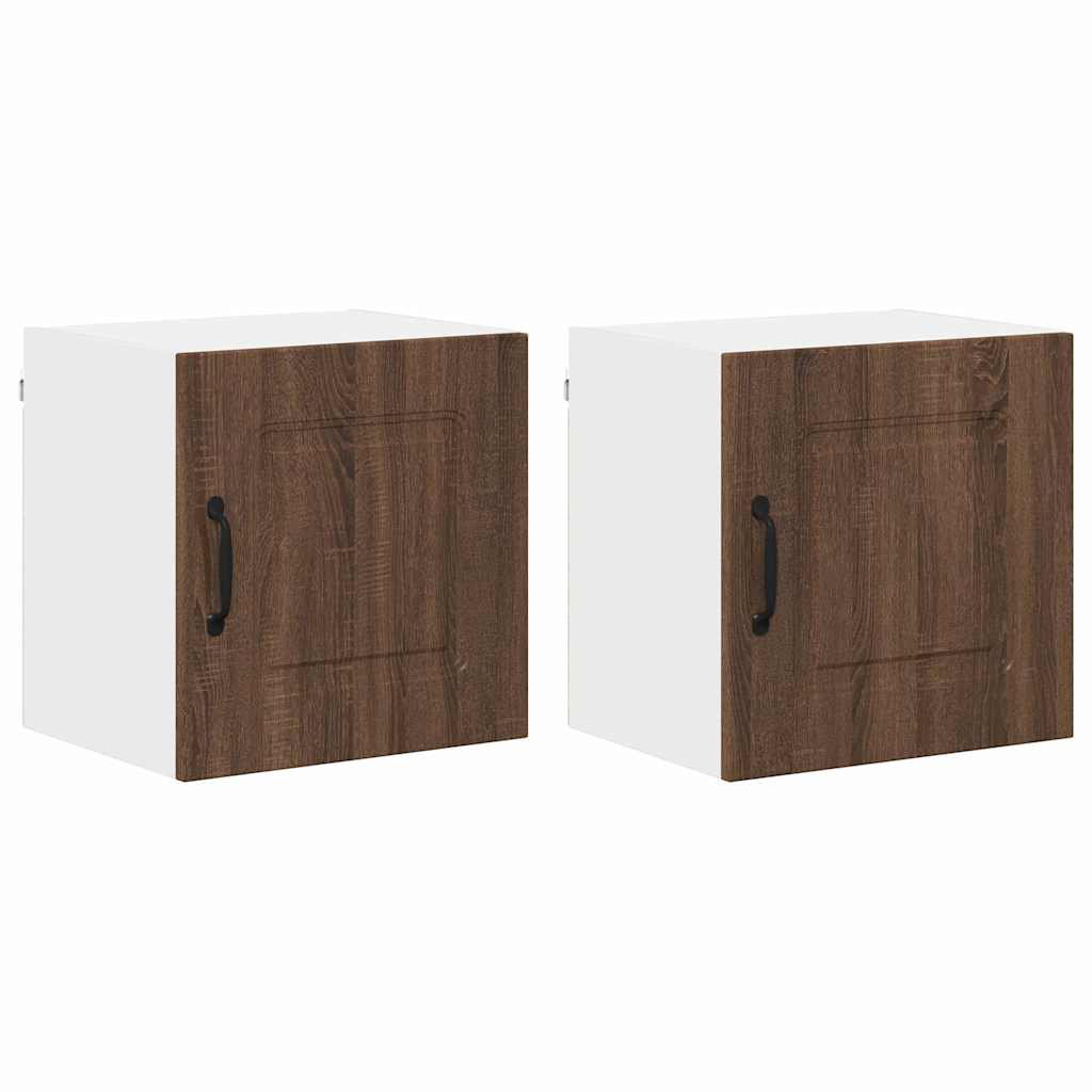 VIDAXL Wall Mounted Kitchen Cabinet - Brown Oak - Set of 2 - 40 x 40 x 31cm - Image 2