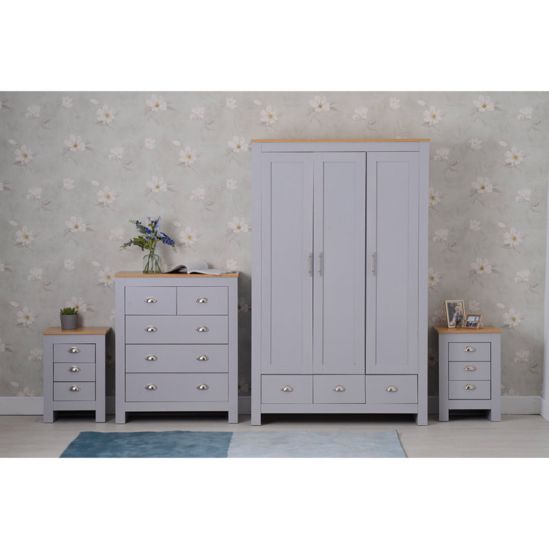 Susana Piece Bedroom Set, Grey/Oak