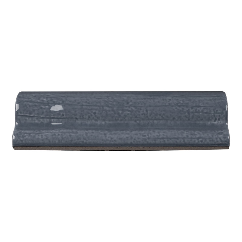 New Country 1.97" x 5.9" Ceramic Chair Rail Tile Trim, Deep Blue