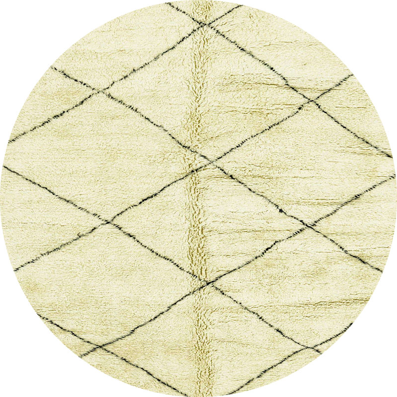 Wool Abstract Indoor Rug, Round 7'
