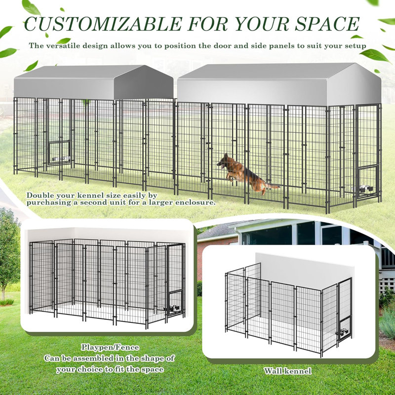 68'' H 12 Panel Iron Yard Kennel