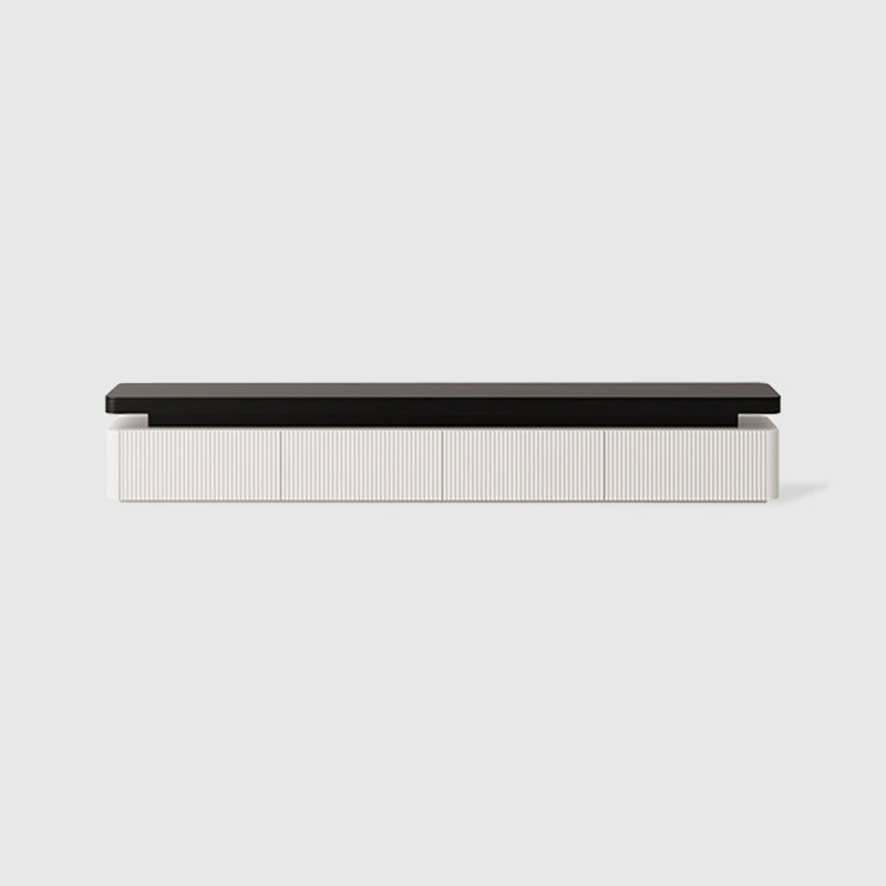 Meuble télé moderne en bois manufacturé noir, H 15,75 po x L 78,74 po x l 15,75 po, Noir