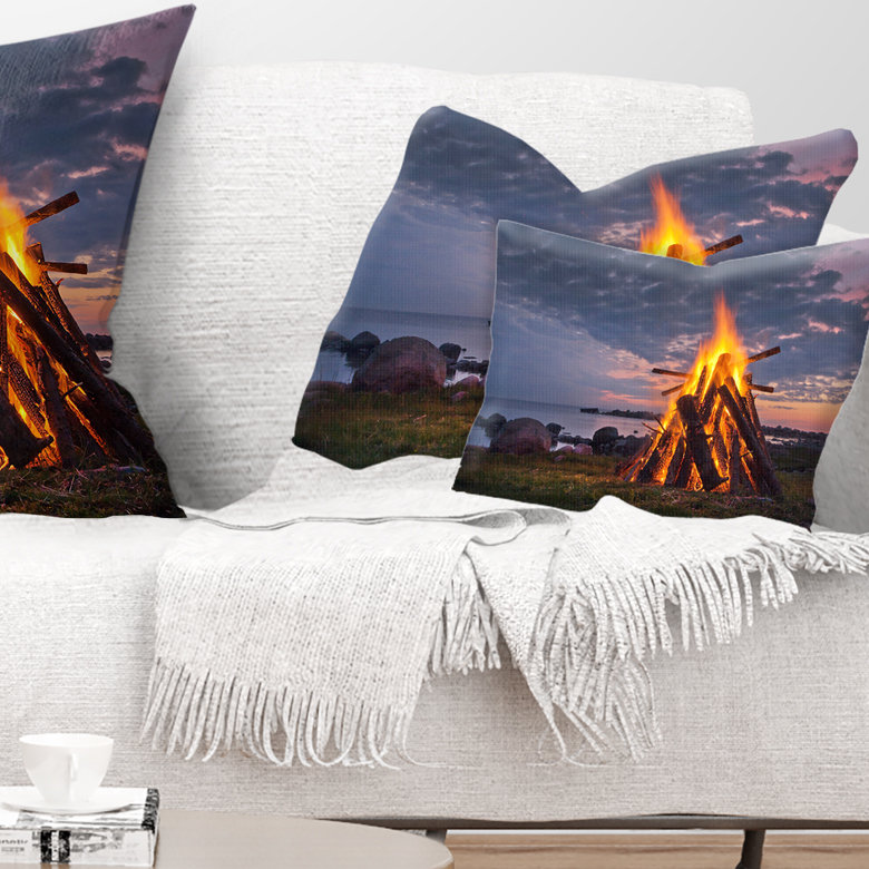 Coussin lombaire paysage imprimé sur la plage