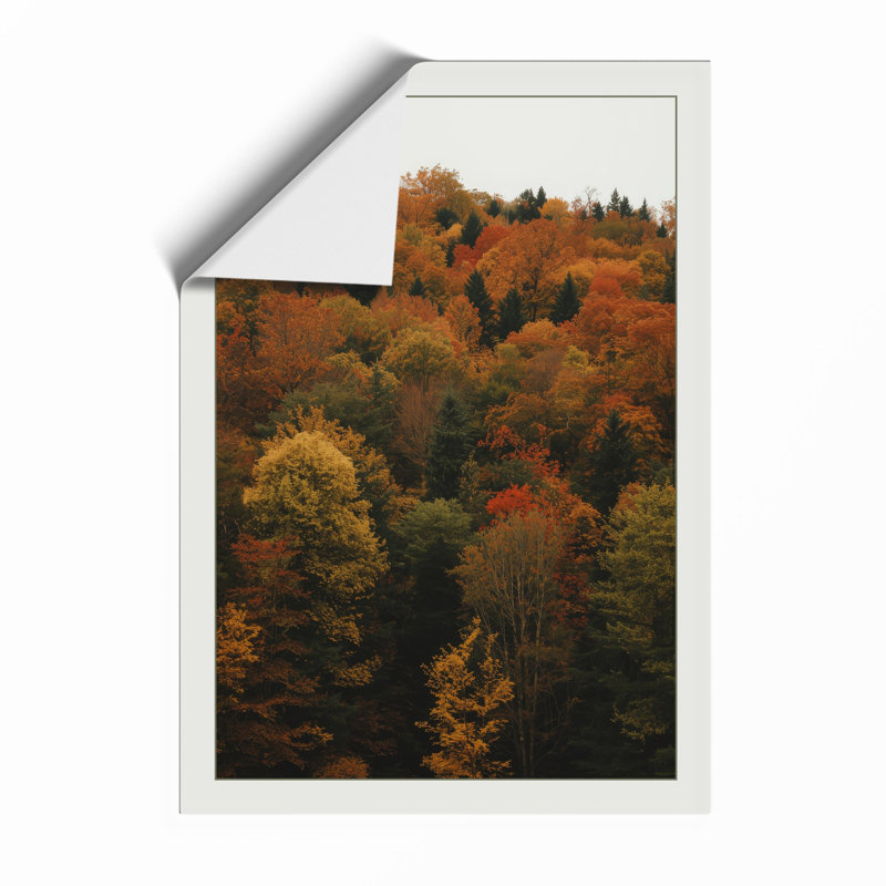 Autumn Hillside Scandinavian - Framed Print, Unframed, A1 - 84.1 x 59.4 cm