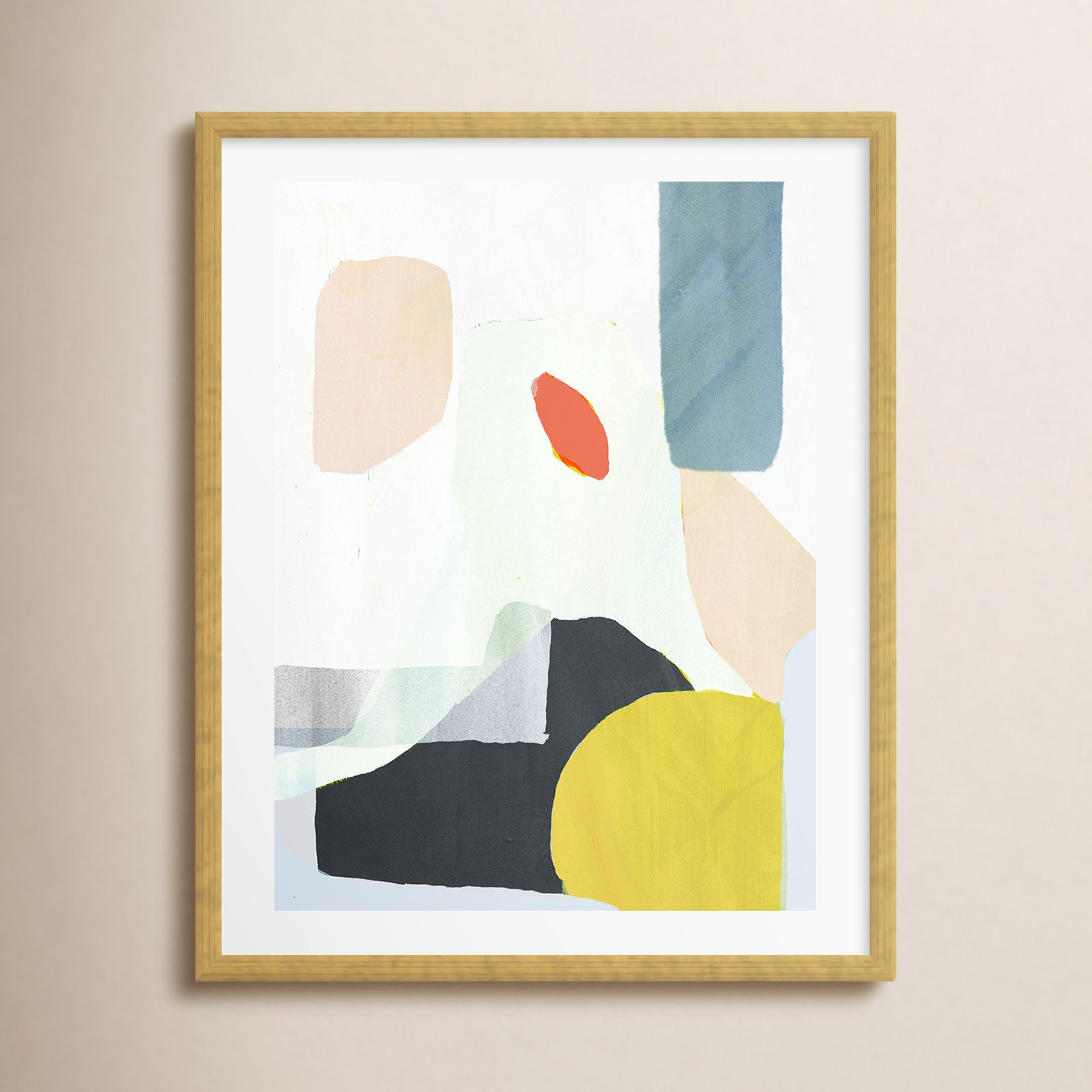 Summer Salad II Painting by Victoria Borges, 12"H x 12"W, Gold